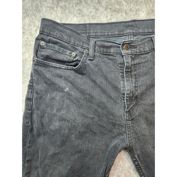 Levi's 511 Jeans Mens 36x29 Black Denim Slim Fit Stretch Charcoal Wash Red Tab - Picture 2 of 16